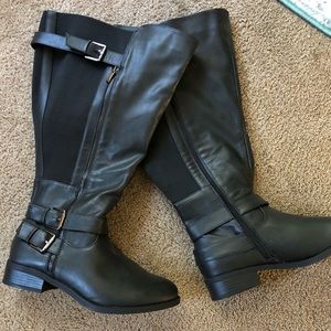 Black Torrid Brand Calf Boots with Buckles